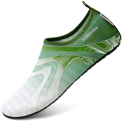 Image of WateLves Water Shoes for Womens Mens Barefoot Quick-Dry Aqua Socks for Beach Swim Surf Yoga Exercise New Translucent Color Soles