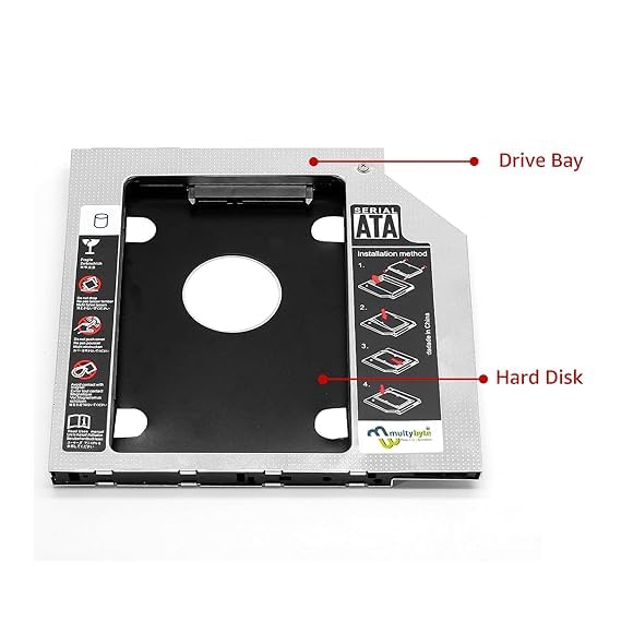 Image of 9.5mm Caddy | Caddy | for SATA 2.5 inch HDD / SSD | Universal Caddy for 9.5mm Universal CD /DVD Slot | Upgraded Version | for Laptop
