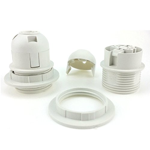 E27 Light Bulb Holder ,Woopower Practical Lamp Pendant Socket -Plastic Lampshade Ring Adapter(White) - Image 3