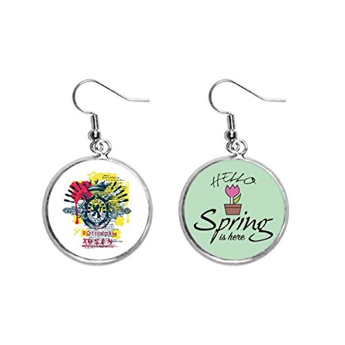 Pendientes de león corona graffiti joyas colgantes decorativas mujer