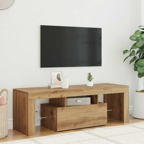 ROMHZKS TV-Schrank mit LED Artisan-Eiche lowboard kommode tv Bank HiFi Rack 120x36,5x40 cm Holzwerkstoff