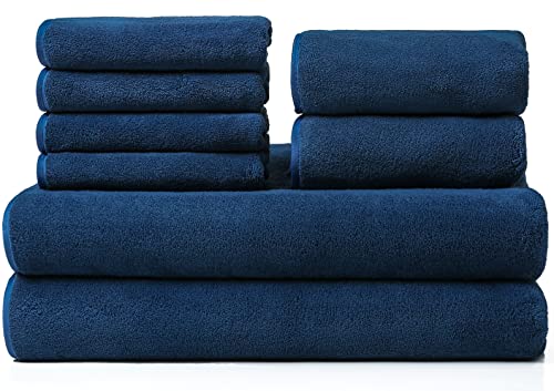 Graceaier Ultra Soft Bath Towel Set - Quick Drying - 2 Bath Towels 2 Hand Towels 4 Washcloths - Microfiber Coral Velvet Highly Absorbent Towel For Bath Fitness, Bathroom, Sports, Yoga, Travel #TOP5