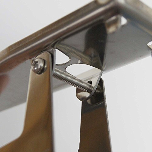 KATSU Mikrowellenherd Ständer Edelstahl Wandmontage verstellbare klappbare klappbare Regalhalterungen mit Schrauben für Haushaltsküchenzubehör, Max. Belastung 35 kg, Silber 507251