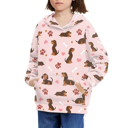 Girls Casual Pullover Hoodies Hooded Sweatshirts Tops Blouse with Pocket Age 6-16