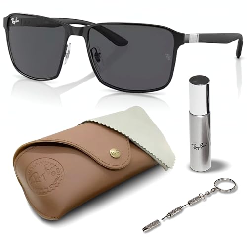 Ray-Ban RB3721 Square Shaped Sunglasses for Men & Women with Official RAYBAN Eyewear Kit