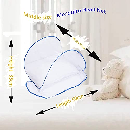 Hopbucan White Antimosquito Cover Mesh Cloth Antimosquito Cover Foldable Pop-Up Travel Mosquito Net for Bed Free Installation-Medium Size - Image 3