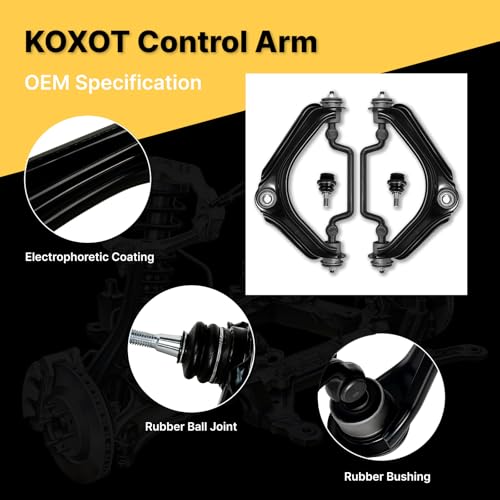 Koxot 4Pcs Front Upper Control Arm Ball Joint Suspension Kit Fit for Ford 2002 2003 2004 2005 Explorer, for Lincoln 03-05 Aviator, for Mercury 02-05 Mountaineer, Replace OE# K620224 K620225 K8695T by Koxot - Used condition - Image 4