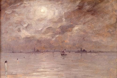 Lienzo de pintura mural vintage Cielos grises de Charles Cottet en 60x90cm
