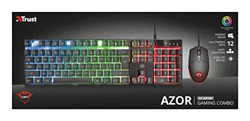 Trust Gaming GXT 838 Azor Tastiera e Mouse Gaming, Nero