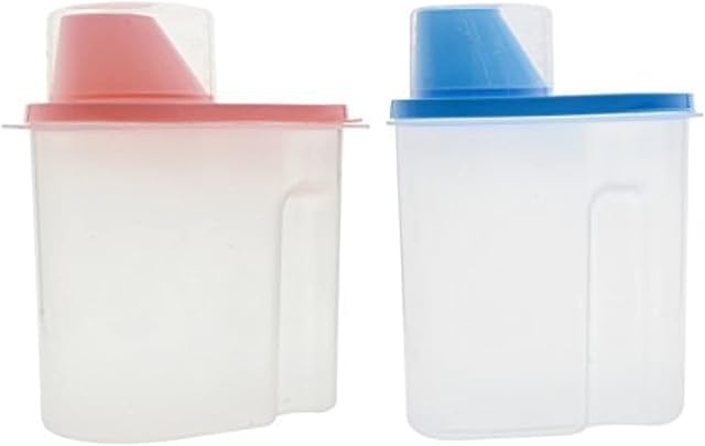 Airtight Container,Saim Cereal Storage Container with Pour Spout and Measuring Cup Plastic Clear Food Saver Airtight Watertight Cereal Keeper Food Storage Containers for Rice Grain Cereal 1.9L