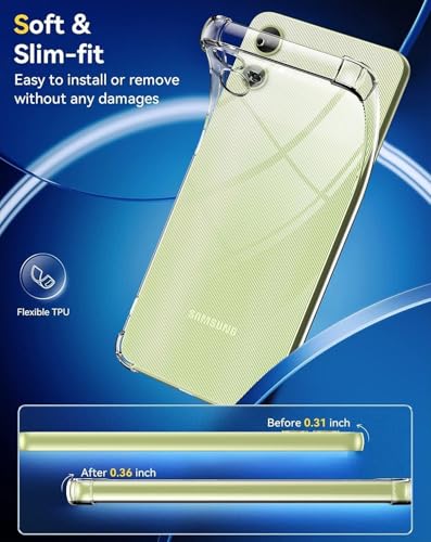 Image of BOXXO Flexible Back Cover for Samsung Galaxy A06 | Back Cover Transparent Clear Shockproof Case Four Corner Protection | Slim Protective Mobile Phone Cover for Samsung Galaxy A06