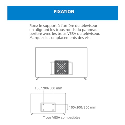 Panneau perforé bureau pour support box internet et cache multiprise VESA - 4