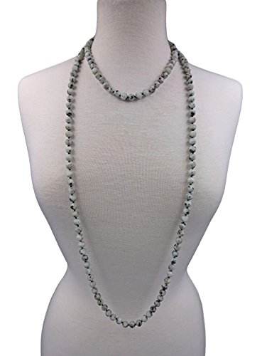 MGR MY GEMS ROCK! Long Endless Matte Finish Semi-precious Stone Necklace, 60 Inches Long. (Green) - Image 6