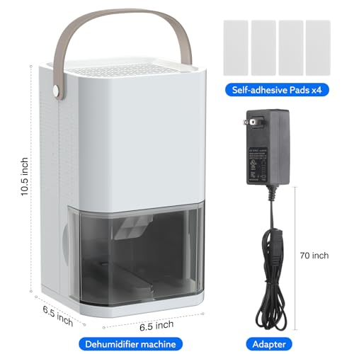 Image of Litever Dehumidifier Dual Core Small Quiet for Bathroom RV Bedroom | Portable, Auto Shut OFF, 57OZ Water Tank. Delay-Off Timer and Ambient Light. Perfect for Small Basement RV Camper Closet