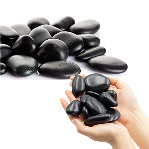 Black Landscaping Rocks Outdoor River Rocks Black Pebbles For Garden Decorative Stones For Planters 11 Pound Polished Stones For Yard. #TOP7