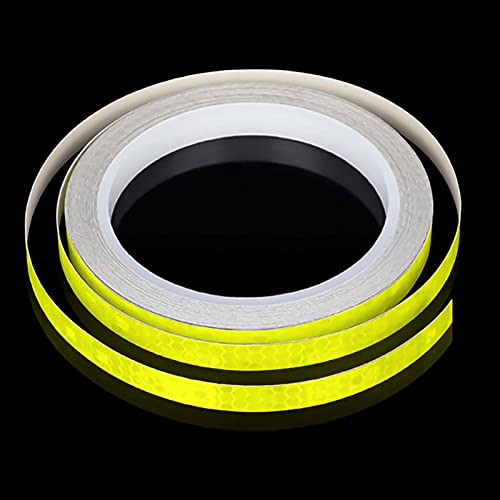 Reflective Tape, Reflective Stickers Reflective Waterproof Tape Security Marking, Self Adhesive Reflective Safety Warning Tape for Vehicles Outdoor Clothing Bikes Helmets Yellow 8M