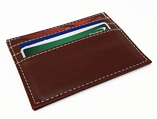 New Mens & Womens Slim Leather Wallet ID Card Holder Open Money Pocket (3" X 4") (Brown)3