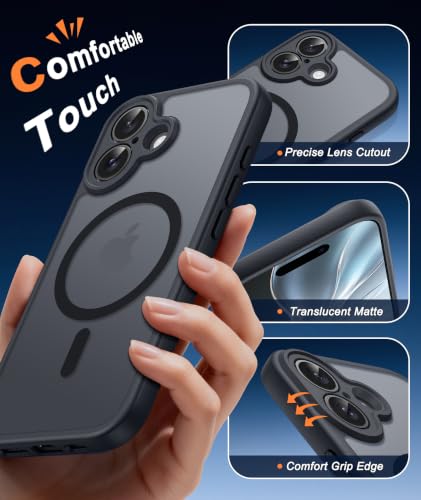 Image of FNTCASE for iPhone 16 Plus Case Black: Compatible with MagSafe