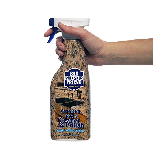 Bar Keepers Friend Granite & Stone Cleaner & Polish (25.4 oz) Granite Cleaner for Use on Natural, Manufactured & Polished Stone, Quartz, Silestone, Soapstone, Marble - Countertop Cleaner & Polish (1)