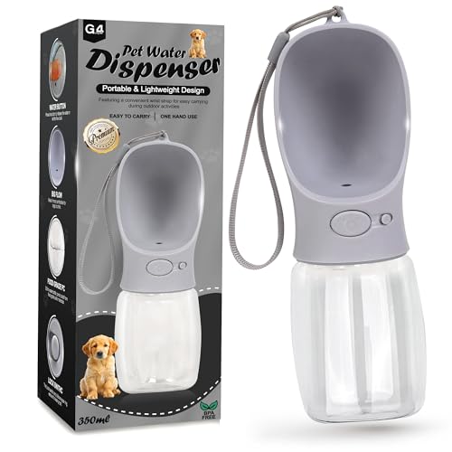 Dog Water Bottle 350ml Leak-Proof Pet Water Dispenser Food-Grade Antibacterial Pet Water Bottle Leak-Proof Portable Outdoor Drinking Cup for Dogs & Cats Travel Gift for Pets