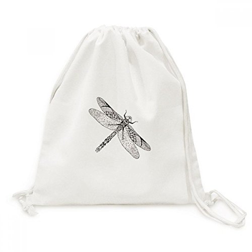 Drawstring Backpack Voyage Sacs Toile Libellule DIYthinker Léger et Pratique