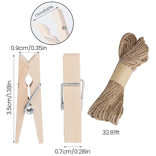 ONLYQIQIU 100PCS Mini Wooden Pegs 3.5CM Photo Display Clips - Image 3