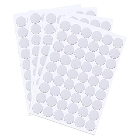 JKDHJK 216 Pieces White Self-Adhesive Screw Hole Stickers, 21mm/0.83inch Furniture Screw Cover Caps Dust-Proof Sticker Screw Sealing Stickers for Cabinet,Wood Furniture,Drawer, Wardrobe (4 Sheet) Cover