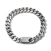 Bulova-Mens-Classic-Stainless-Steel-Chain-Link-Bracelet-with-Brushed-Signature-Clasp-Model-J96B016M-Silver-Tone Bulova Jewelry Men's Classic Stainless Steel Chain Link Bracelet with Clasp Closure