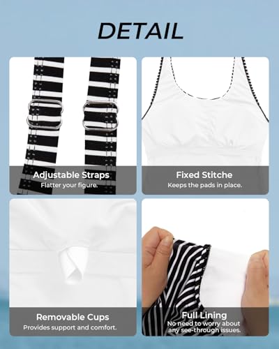 Aqua Eve Womens Tankini Tops Only Tummy Control Swim Tank Top Modest Swimsuit Top Bathing Suit Top No Bottom