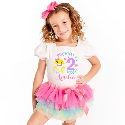Shark Birthday Outfit Girl, 1st or 2nd Birthday Tutu Dress & leot...