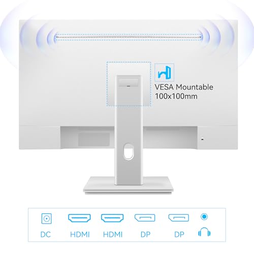 Image of Thinlerian 27 Inch 4K UHD 3840 x 2160 Computer Monitor, IPS Display, Ultra-Thin Bezel, HDMI, DisplayPort, VESA, Build-in Speakers, PC Monitor for Design, Work, Gaming, White