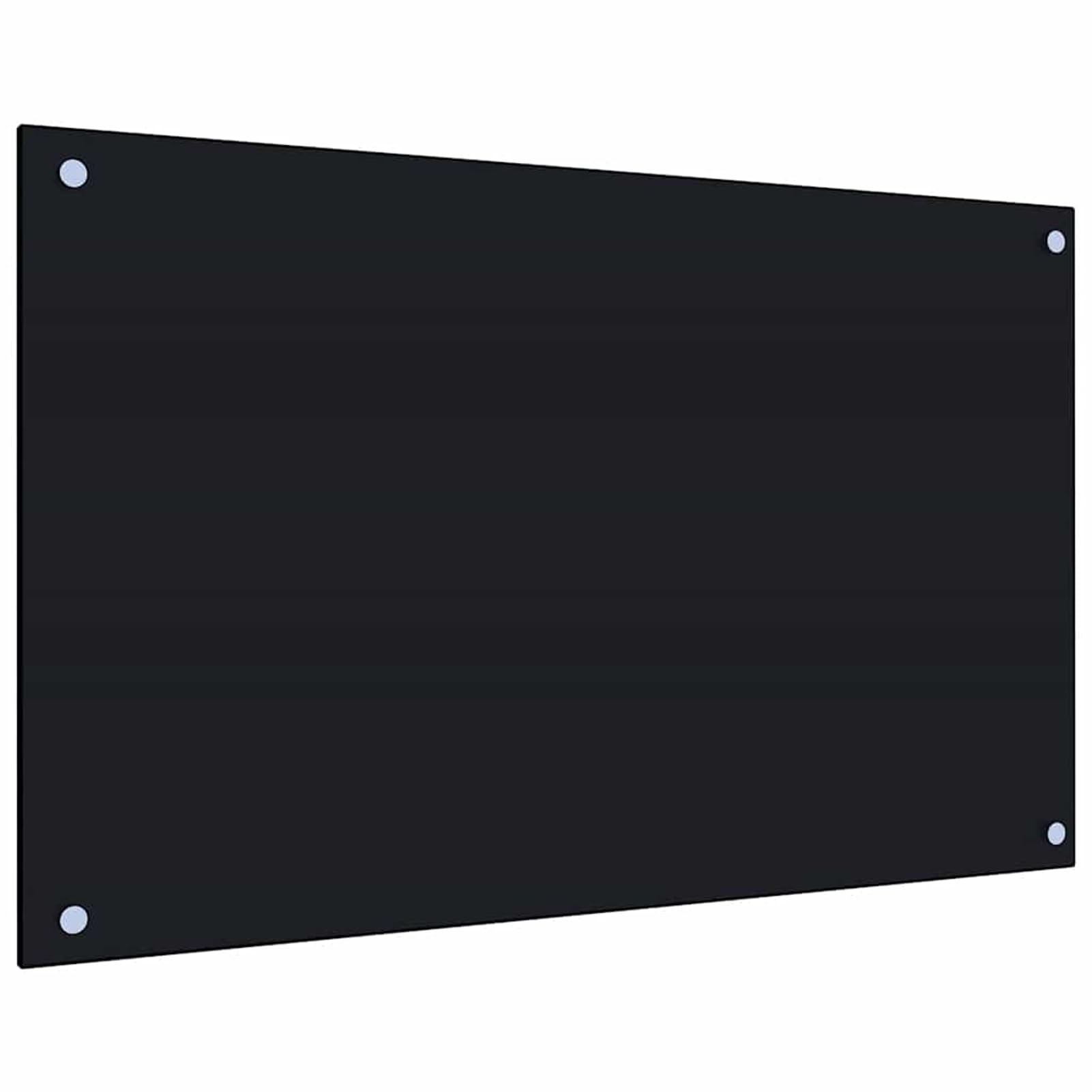 Homgoday Protector contra salpicaduras de cocina negro 80x50 cm vidrio templado
