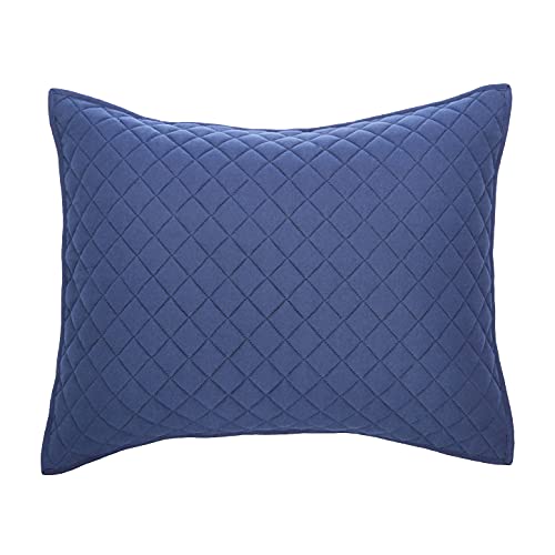 Amazon Basics Cotton Jersey Quilt And Sham Bed Set, Down-Alternative Quilt, 2 Piece Set, Twin/Twin Xl, Navy Blue #TOP4