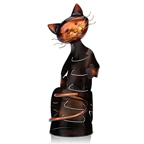 Tooarts Porte-bouteille de vin en métal pour la décoration intérieure Chat - Image 3