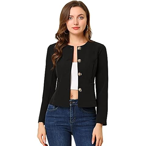 Allegra K Women's Vintage Lightweight Button Jacket Cover