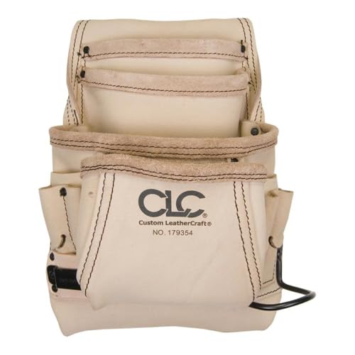 CLC Custom Leathercraft 179354 Carpenter's Nail and Tool Bag Reversed Top Grain, 10 Pocket