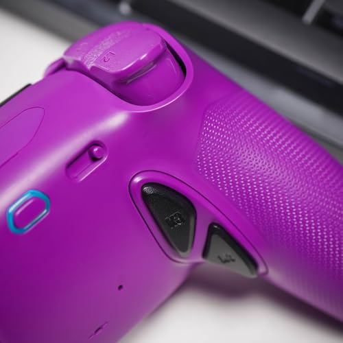 Image of HEXGAMING PHANTOM Pro Controller with 4 Remappable Buttons, 6 Remapping Profiles, 8 Interchangeable Analog Stick, and Adjustable Triggers Compatible with ps5, PC, Mobile - Hall Effect Twilight Purple