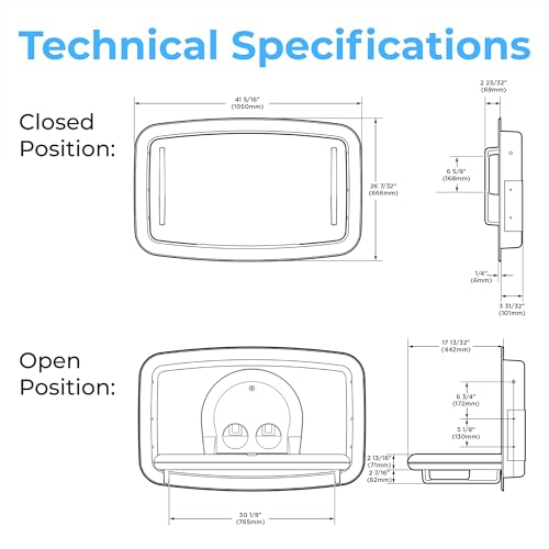 Image of Koala Kare Baby Changing Station Horizontal Recessed-Mounted, Model KB310- SSRE-MBLK (Matte Black)