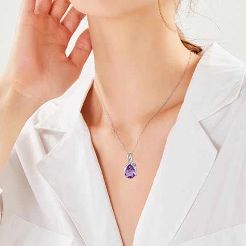 Natural Amethyst Necklace 925 Sterling Silver Authentic Gemstone Purple February Birthstone Pendant Jewelry for Women Wife2