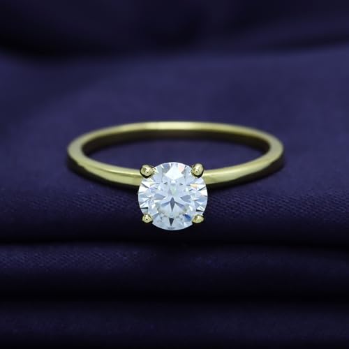 18K Gold Plated Solitaire Ring For Women | Moissanite Diamond Engagement Ring | Moissanite Promise Rings Jewelry Gifts For Her (0.40ctw - 1.20ctw)4