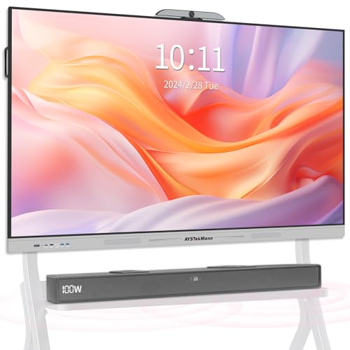 Image of 75 Inch Smart Board, 4K UHD Interactive Whiteboard with Auto Framing 4K AI-Camera and Soundbar, All in One Digital Whiteboard for Classroom and Business- Android 14(8+128GB)