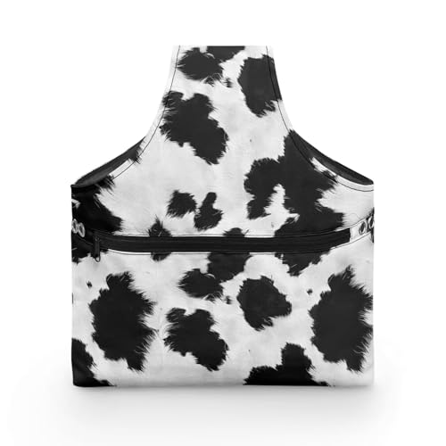 Image of KUIFORTI Cow Print Crochet Bag Large Yarn Storage Tote Bag Knitting Bag and Totes Organizer Yarn Holder for Crocheting on the Go