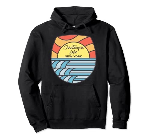 Chautauqua Lake Nueva York NY Sunset Souvenir Vacaciones Sudadera con Capucha