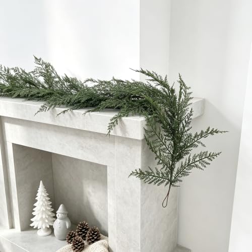 6FT Christmas Cedar Garland, Layered Dimension, Soft-Touch Greenery Garland - image 6
