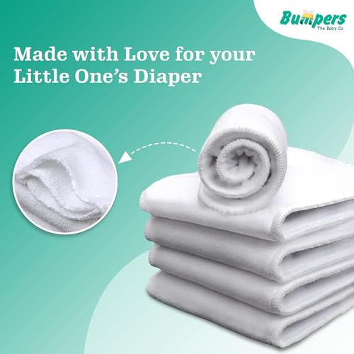 Image of Bumpers Baby Insert Pad | Soft, Washable & Super Absorbent | Leakproof, Eco-Friendly, Comfortable & Safe for Babies | Ideal for Day and Night Use (Pack of 5)
