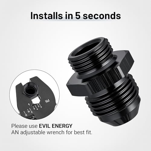 EVIL ENERGY 8AN Male Flare to 5/8-20 Male Carb Carburetor Fuel Inlet Fitting Adapter Aluminum Black Upgrade 2PC by EVIL ENERGY - Used condition - Image 4