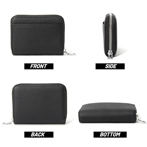 RFID Blocking Wallet For Women,Multi Coin Organizer Purse with 6 Coin Slots,Genuine Leather Credit Card Holder Ladies Card Case (Pink)4