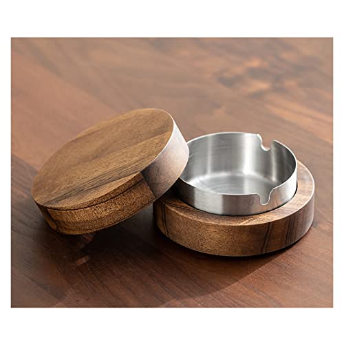 Aschenbecher Aschenbecher mit Deckel Home Aschenbecher for Zigaretten Aschenbecher Winddicht Aschenbecher mit Deckel Geruchsgeschützte Aschenbecher for Zigaretten im Freien Holzasche Aschenblech Cover