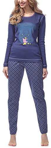 Italian Fashion IF Ensemble Pyjama Femme SW22T M007 (Marine, L)