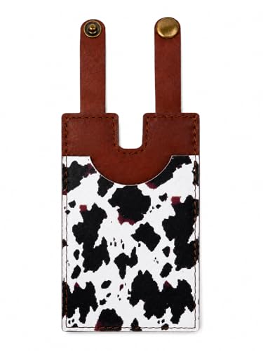 D95COCC Western Boot Wallet for Women Premium PU Leather Cowboy Boot Wallet with Snap Strap Slim Wallet for Inside Boots Cowgirl Boot Pocket Pouch for Cards & Cash (Cow Print)
